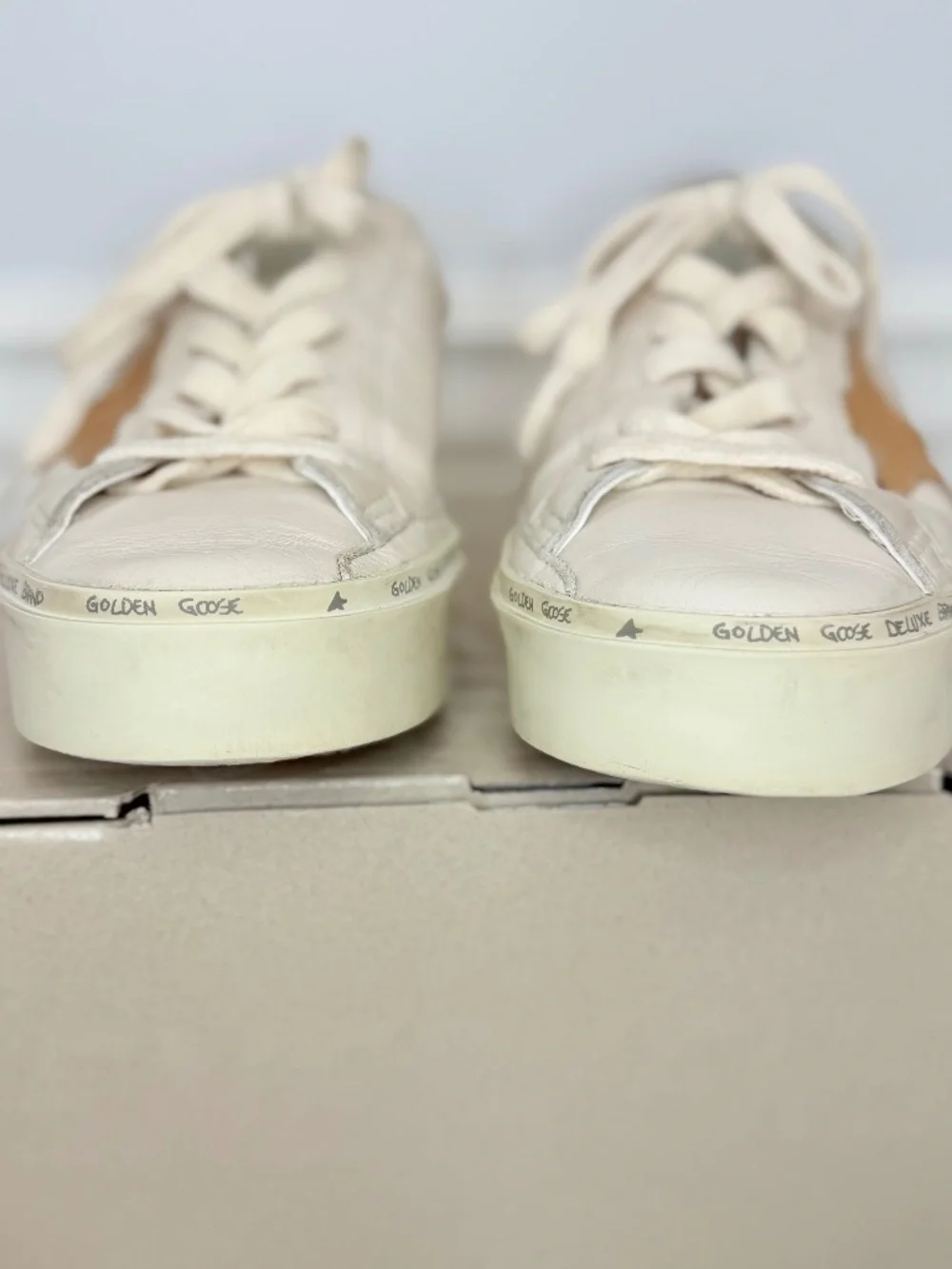 Golden Goose Hi Star Private Edit Low Top Platform - White/Beige US5/EU35